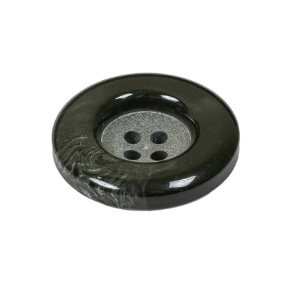 Dark Green Chunky Rolled Rim 4-Hole Plastic Button - 42L/27mm Folded