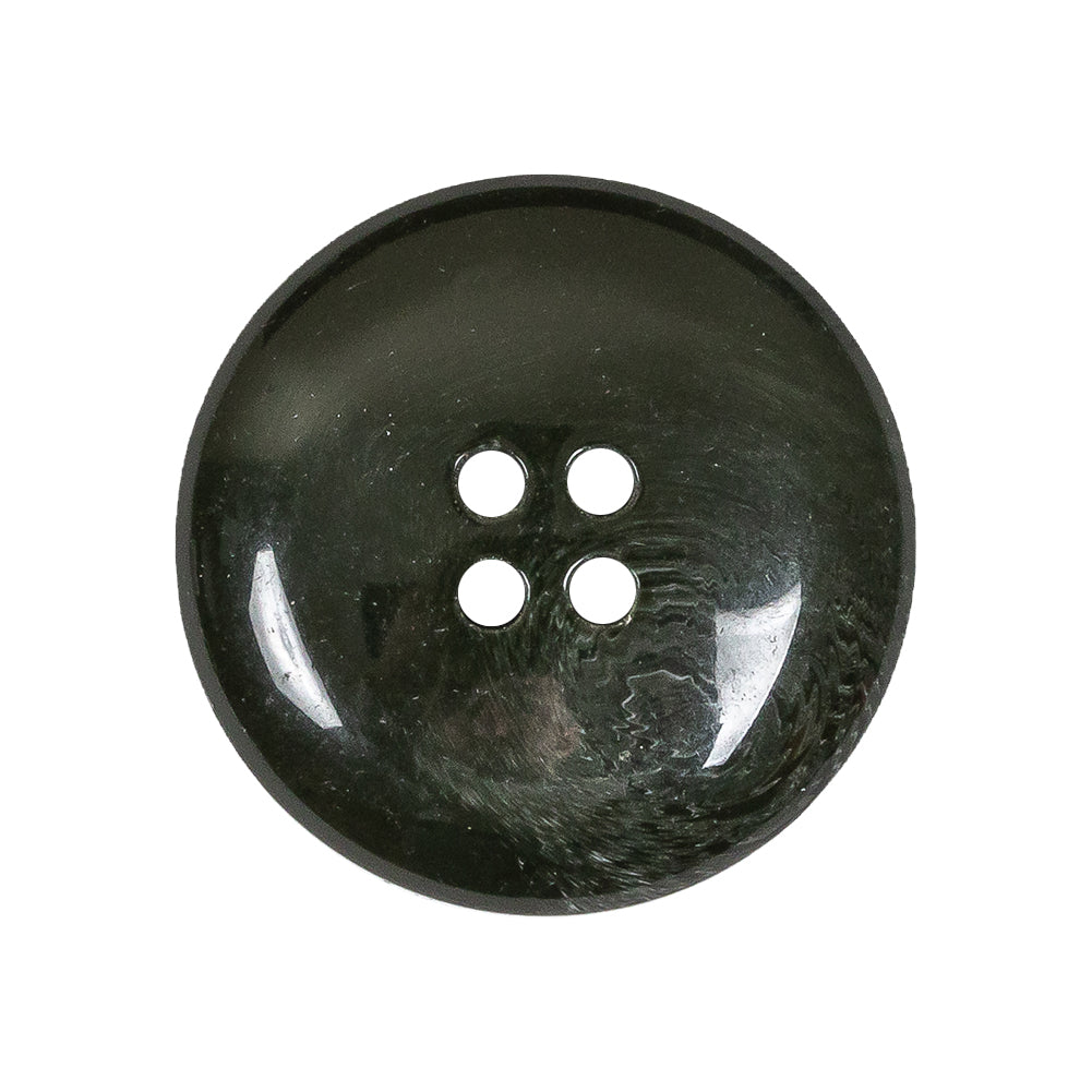 Dark Green Chunky Rolled Rim 4-Hole Plastic Button - 42L/27mm Detail