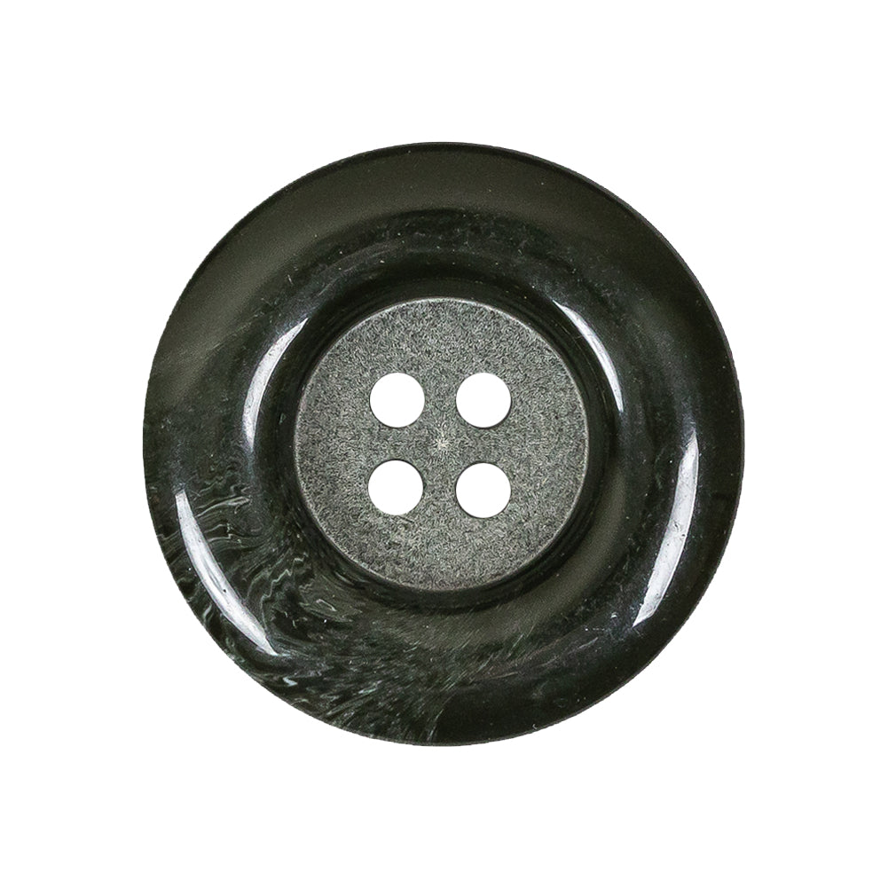 Dark Green Chunky Rolled Rim 4-Hole Plastic Button - 42L/27mm