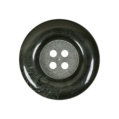 Dark Green Chunky Rolled Rim 4-Hole Plastic Button - 42L/27mm