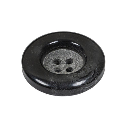 Charcoal Chunky Rolled Rim 4-Hole Plastic Button - 42L/27mm Folded