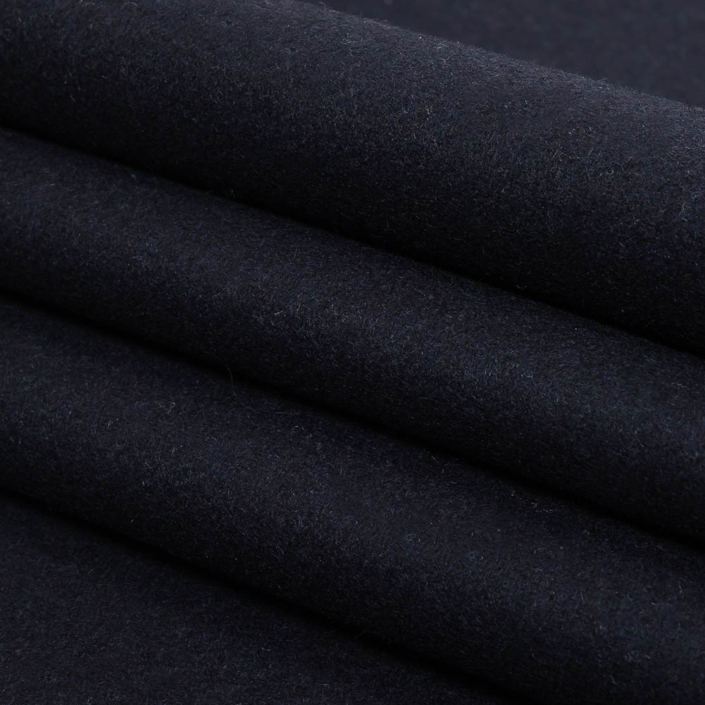 Pageant Blue Fulled Wool Twill Coating Folded