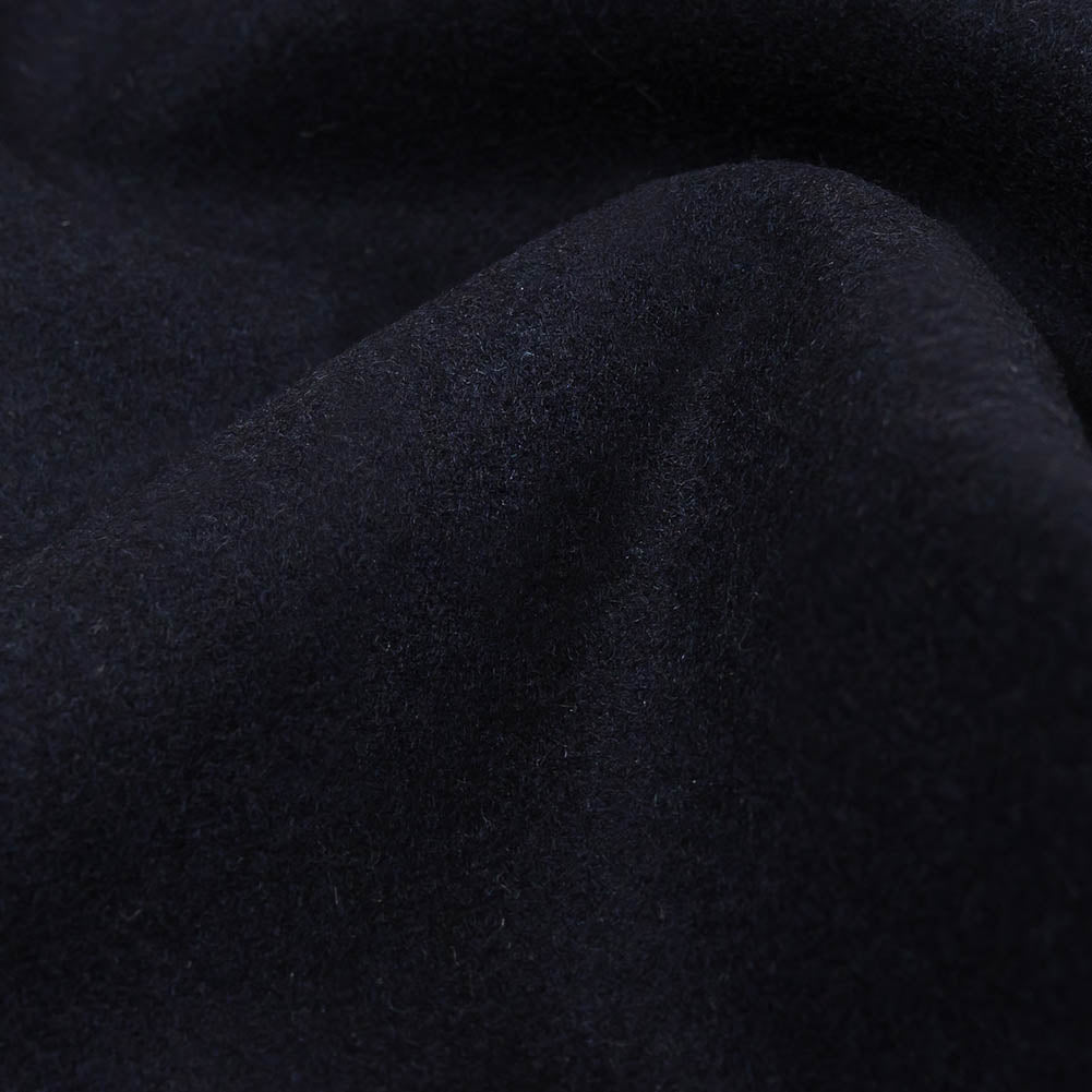 Pageant Blue Fulled Wool Twill Coating Detail
