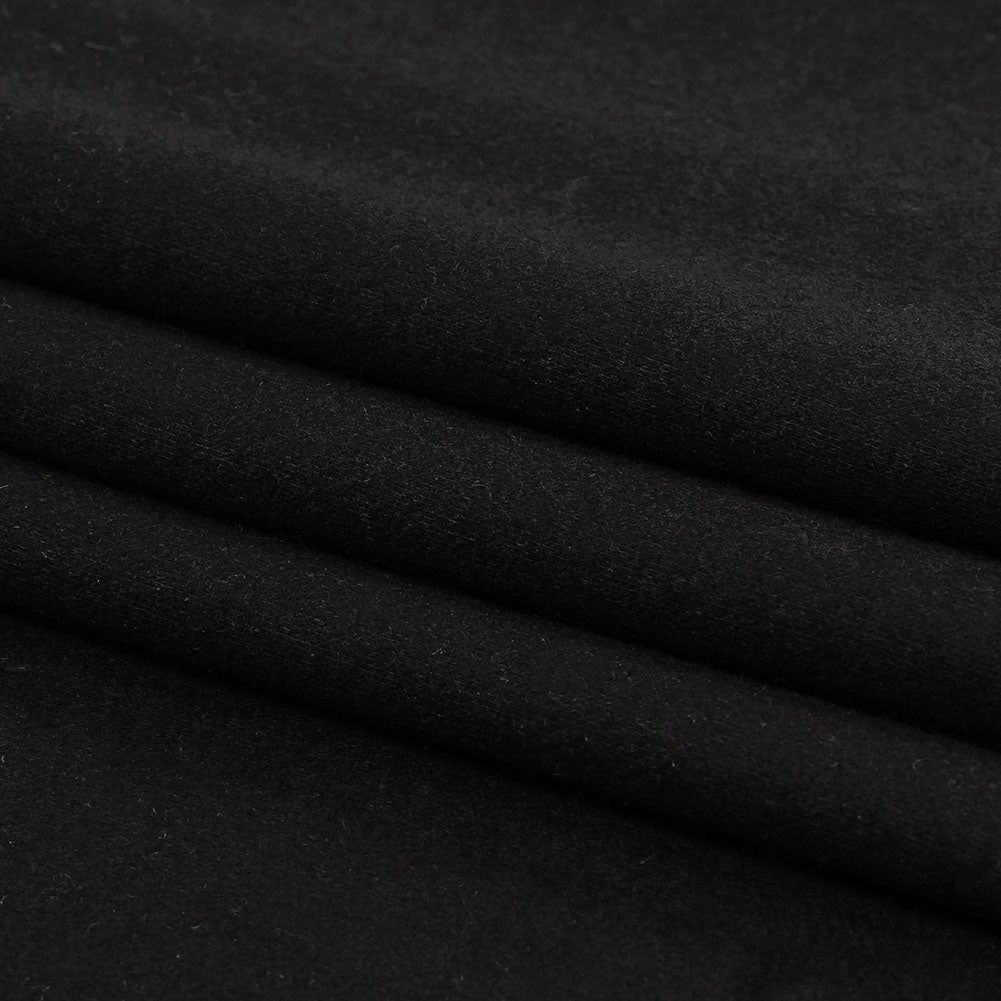 Black Wool Blend Interlock Knit Folded