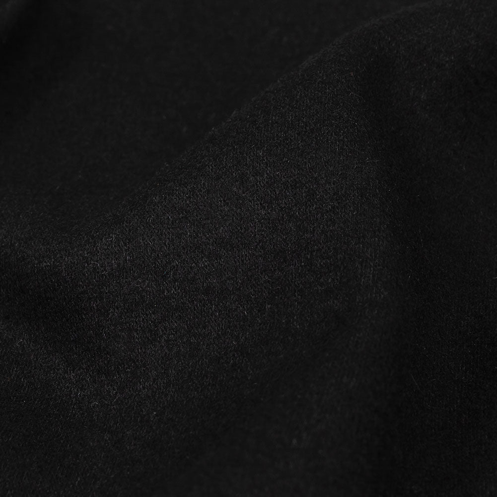 Black Wool Blend Interlock Knit Detail