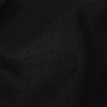 Black Wool Blend Interlock Knit Detail