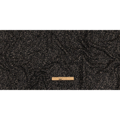 Black and Beige Speckled Diagonal Stripes Fulled Wool Knit Full