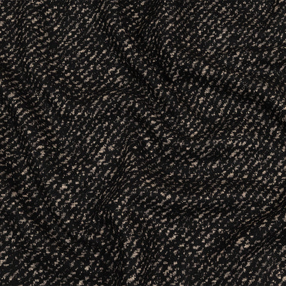 Black and Beige Speckled Diagonal Stripes Fulled Wool Knit
