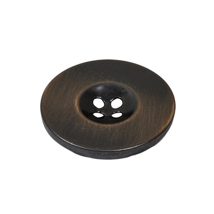 Antique Brass Metal 4-Hole Button - 40L/25.5mm Folded