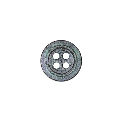 Italian Aqua and Lilac Oxidized Metal 4-Hole Button - 20L/12.5mm