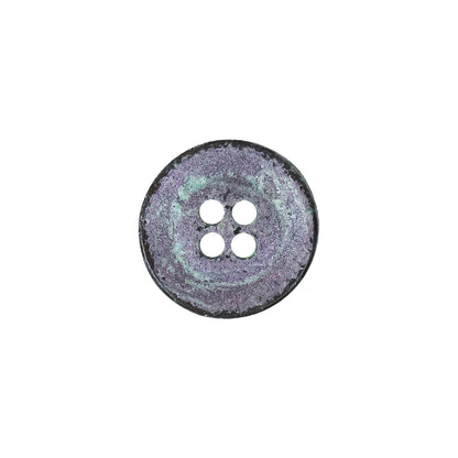 Italian Aqua and Lilac Oxidized Metal 4-Hole Button - 24L/15mm Detail
