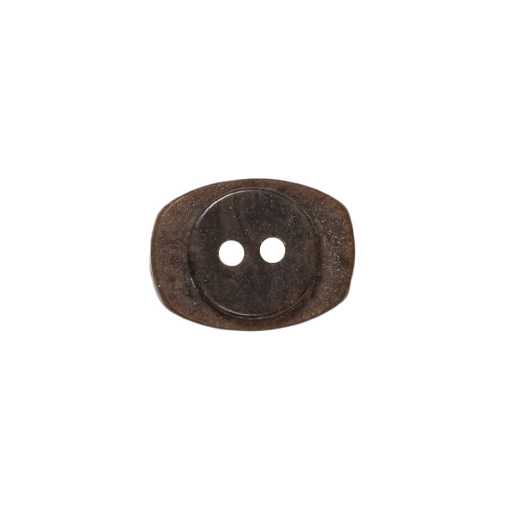 Gray and Brown Wood-Look Oval 2-Hole Plastic Button - 28L/18mm Detail