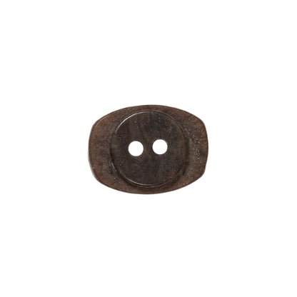 Gray and Brown Wood-Look Oval 2-Hole Plastic Button - 28L/18mm Detail