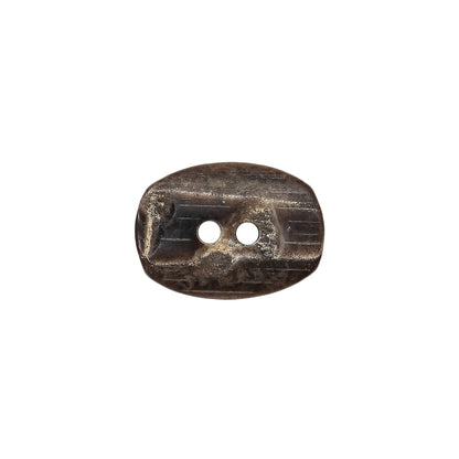 Gray and Brown Wood-Look Oval 2-Hole Plastic Button - 28L/18mm