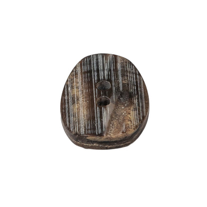 Gray and Brown Wood-Look Oval 2-Hole Plastic Button - 36L/23mm Folded