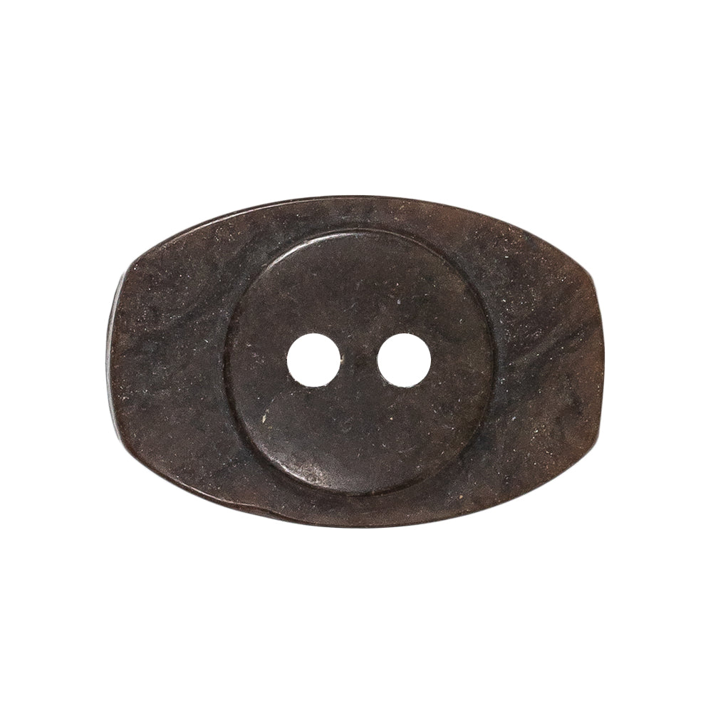 Gray and Brown Wood-Look Oval 2-Hole Plastic Button - 44L/28mm Detail