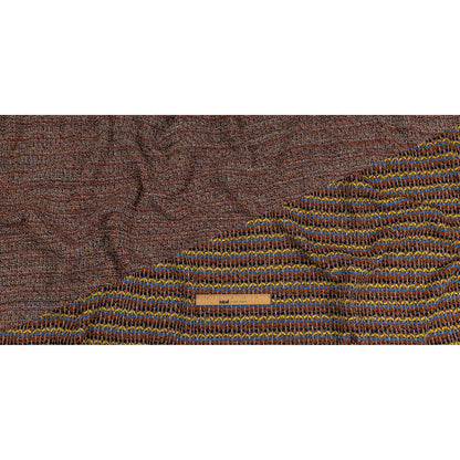 Italian Burnt Orange, Key Lime and Bright Blue Striped Boucle Wool Sweater Knit Full