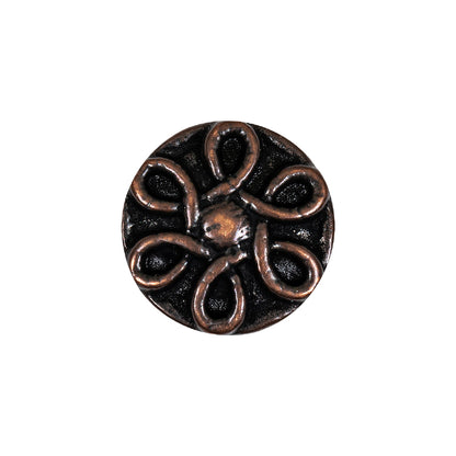 Antique Copper Knotted Floral Metal Shank Back Button - 32L/20mm