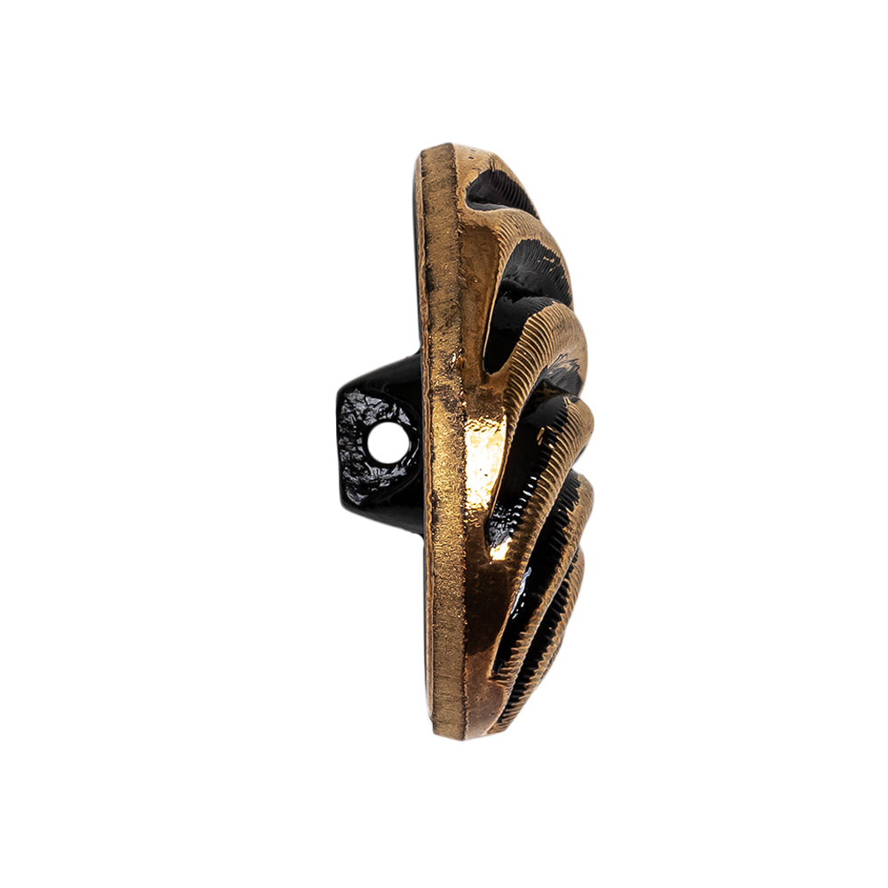 Black and Gold Textured Swirls Glass Shank Back Button - 42L/27mm Folded