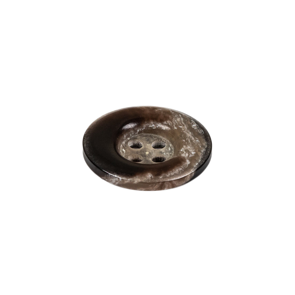 Black and Tan Mottled Rolled Rim 4-Hole Plastic Button - 30L/19mm Folded