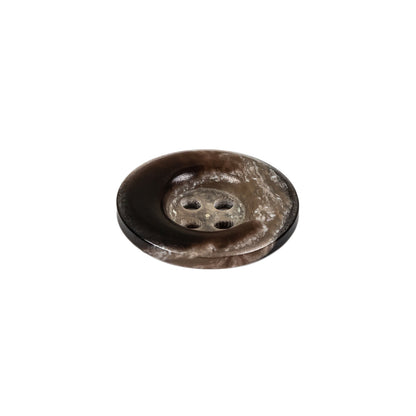 Black and Tan Mottled Rolled Rim 4-Hole Plastic Button - 30L/19mm Folded
