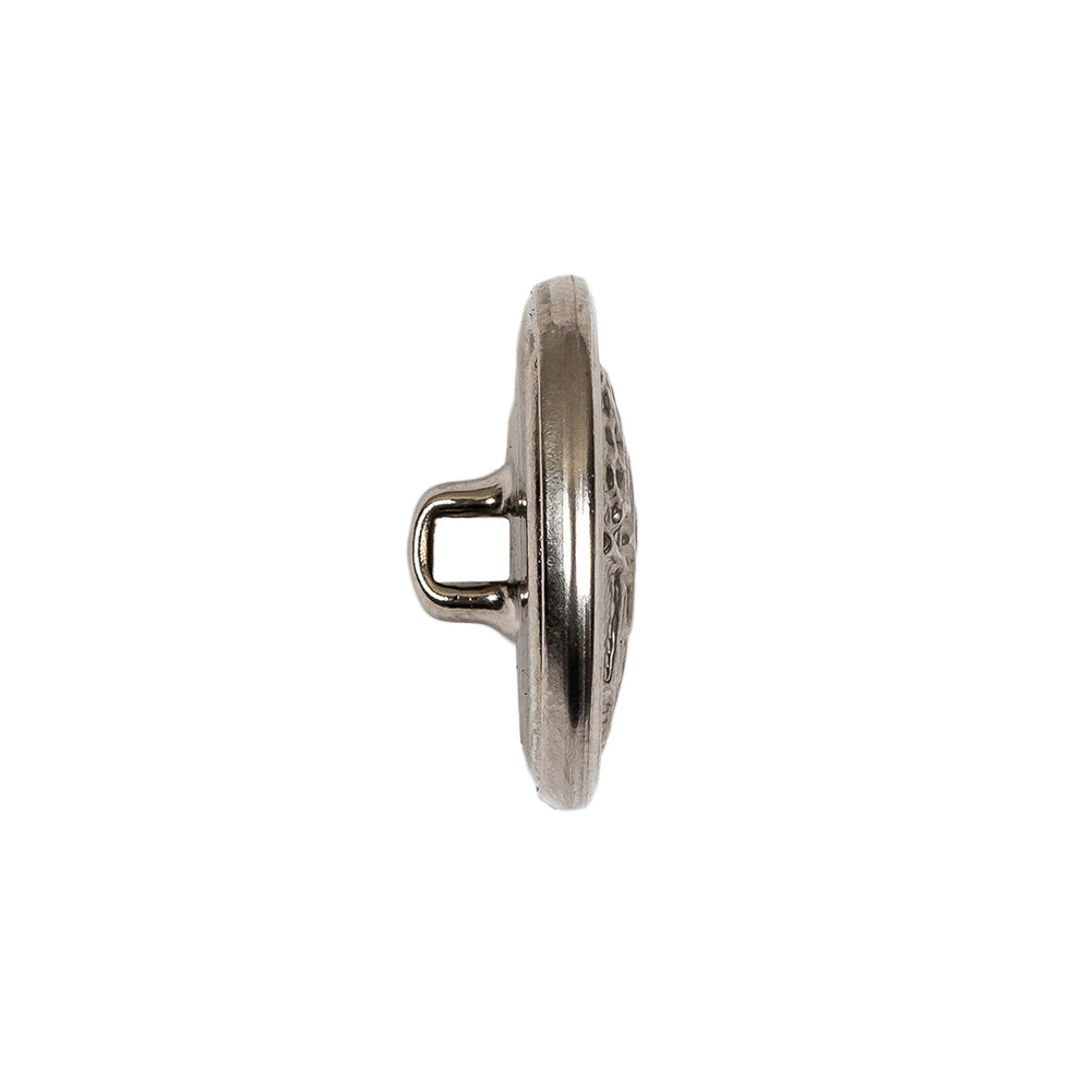 Silver Crest Shank Back Metal Button - 34L/21.5mm Folded