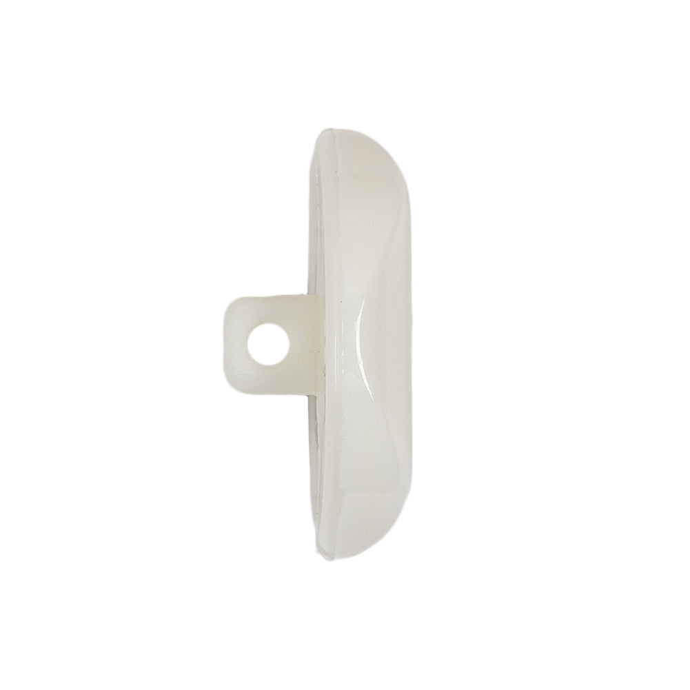 White Square Face Shank Black Plastic Button - 40L/25.5mm Folded