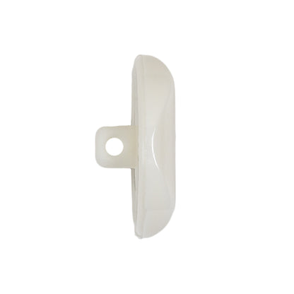 White Square Face Shank Black Plastic Button - 40L/25.5mm Folded