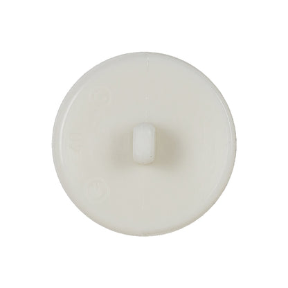 White Square Face Shank Black Plastic Button - 40L/25.5mm Detail