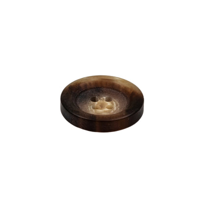 Demitasse and Beige Swirled Semitranslucent 4-Hole Plastic Button - 28L/18mm Folded