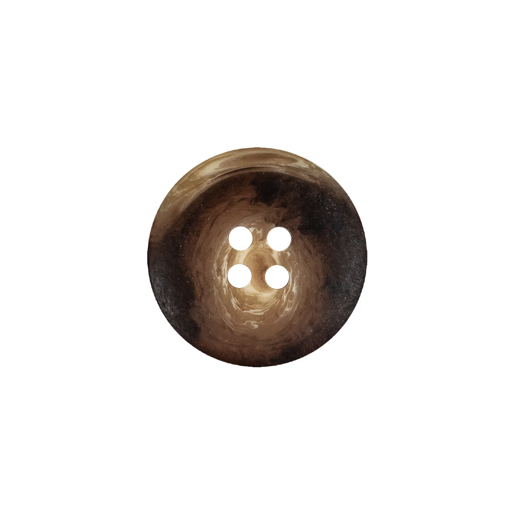 Demitasse and Beige Swirled Semitranslucent 4-Hole Plastic Button - 28L/18mm Detail