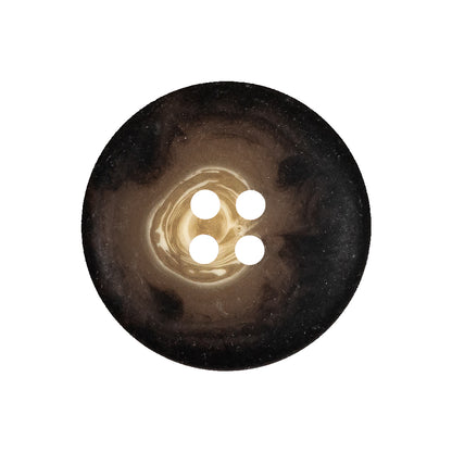 Demitasse and Beige Swirled Semitranslucent 4-Hole Plastic Button - 40L/25.5mm Detail