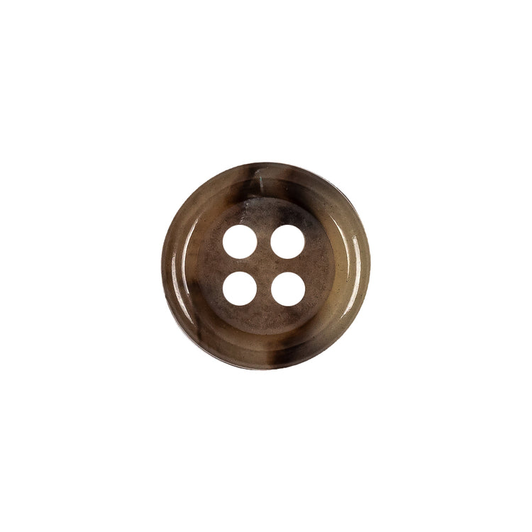 template--25130090922057__main-Tan and Brown Mottled Semitransparent 4-Hole Rolled Rim Plastic Button - 24L/15mm