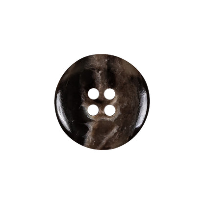 Dark Brown and Almond Mottled Semitransparent 4-Hole Rolled Rim Plastic Button - 32L/20mm Detail
