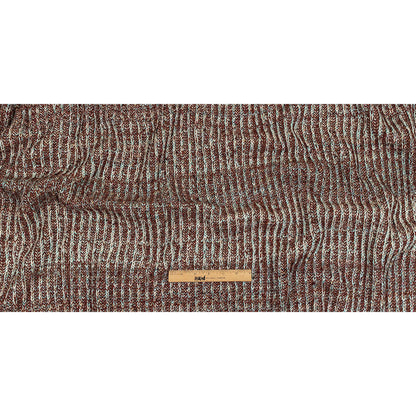 Tanager Turquoise, Rust Orange and Striped Mustard Chunky Sweater Knit Full