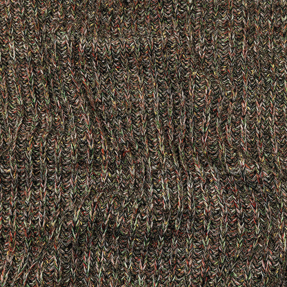 Red, Green and Striped Mustard Chunky Ribbed Blended Wool Sweater Knit