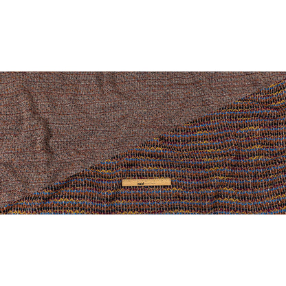 Italian Rust, Fuchsia and Blue Striped Boucled Chunky Wool Sweater Knit Full