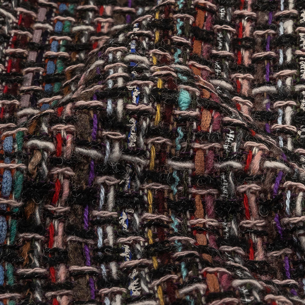 Charcoal and Multicolor Blended Wool Tweed Detail