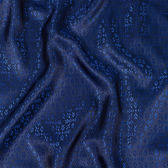 Cobalt and Navy Bi-Color Diamonds Jacquard Lining