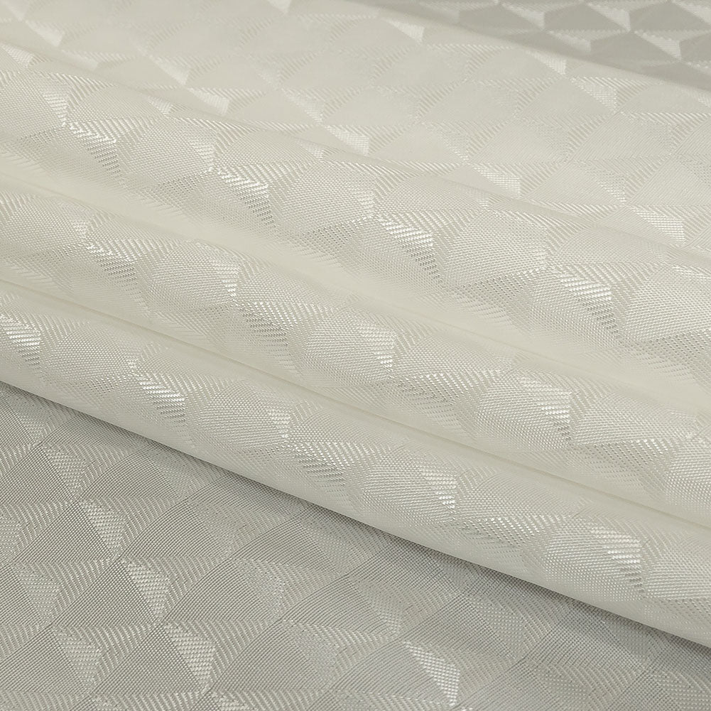 White Tonal Small Triangles Jacquard Lining