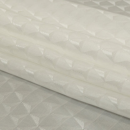 White Tonal Small Triangles Jacquard Lining