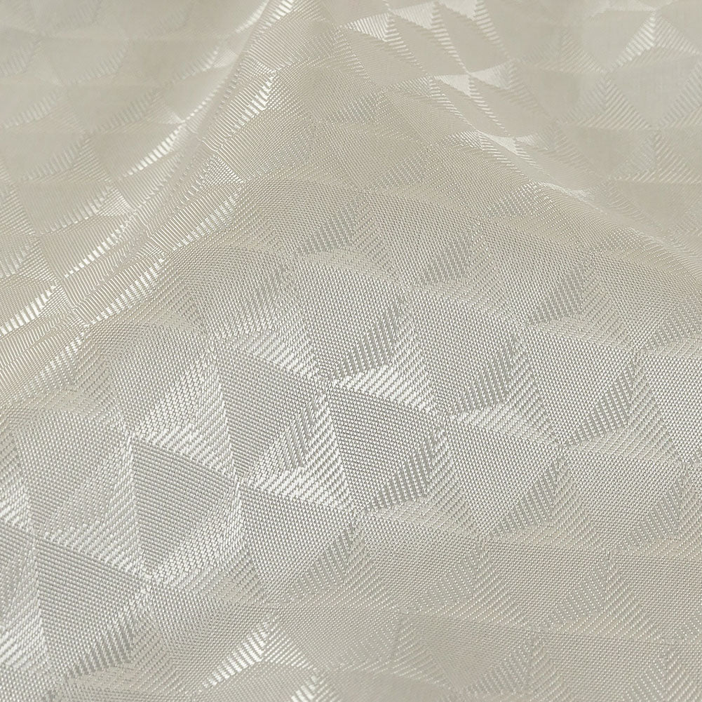 White Tonal Small Triangles Jacquard Lining