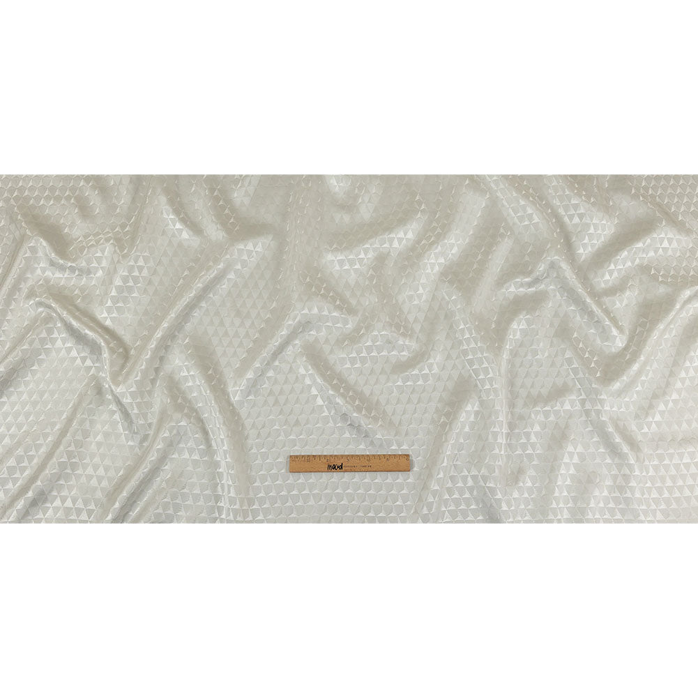 White Tonal Small Triangles Jacquard Lining