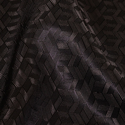 Black and Charcoal Faux 3D Boxes Jacquard Lining