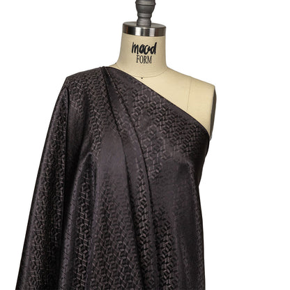 Black and Charcoal Faux 3D Boxes Jacquard Lining