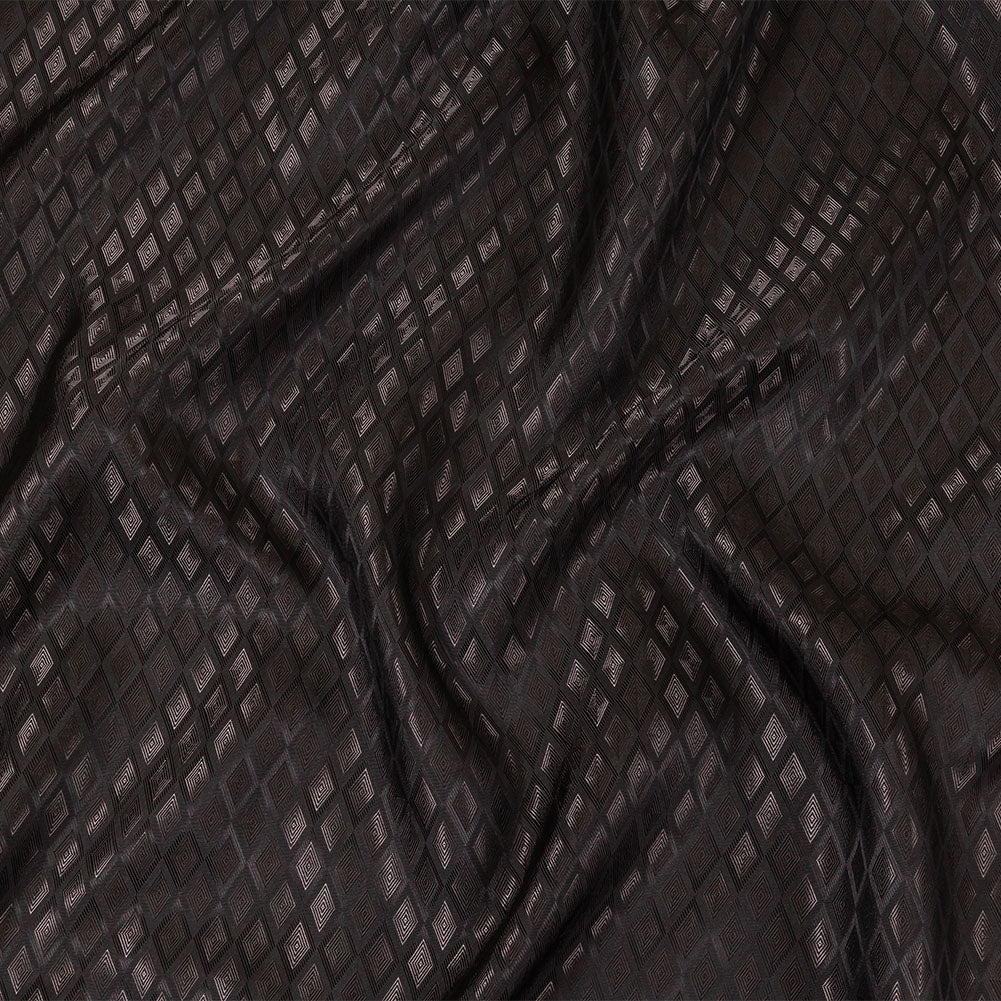 Black and Charcoal Diamonds Jacquard Lining