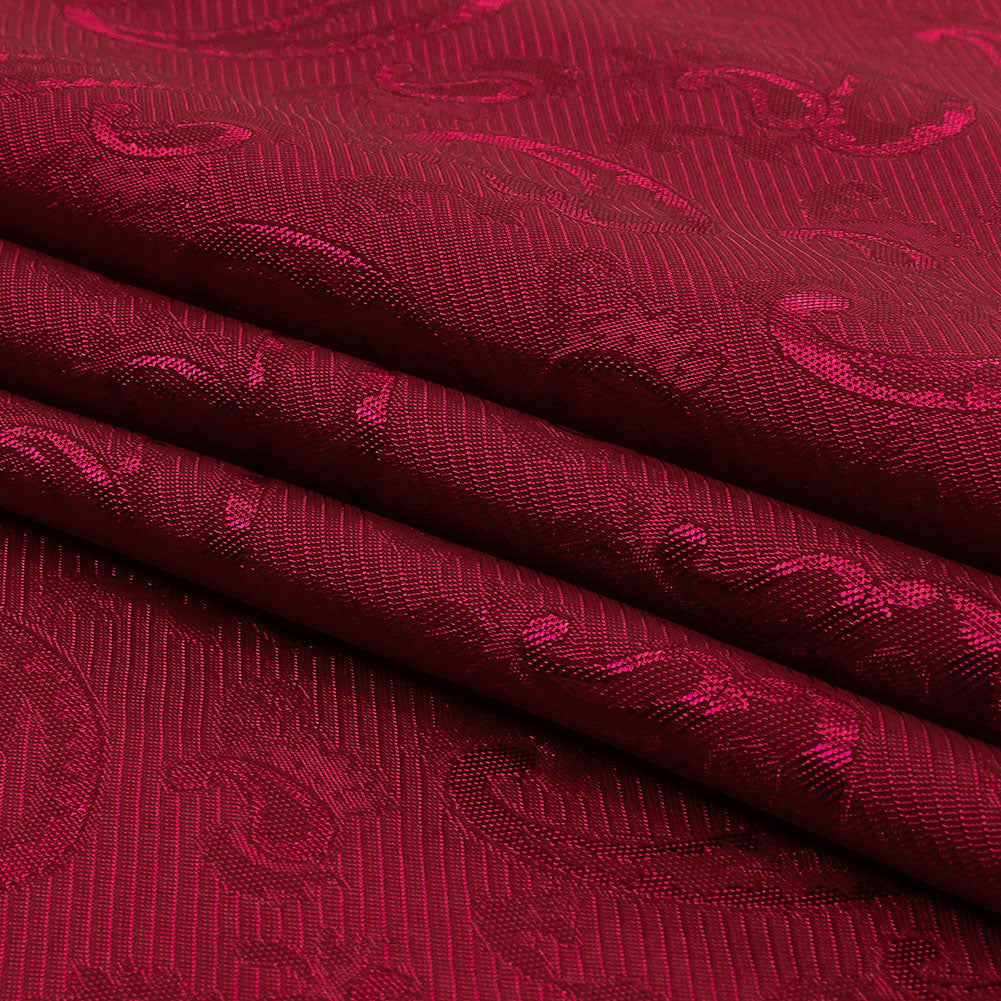 Magenta Paisley Jacquard Lining