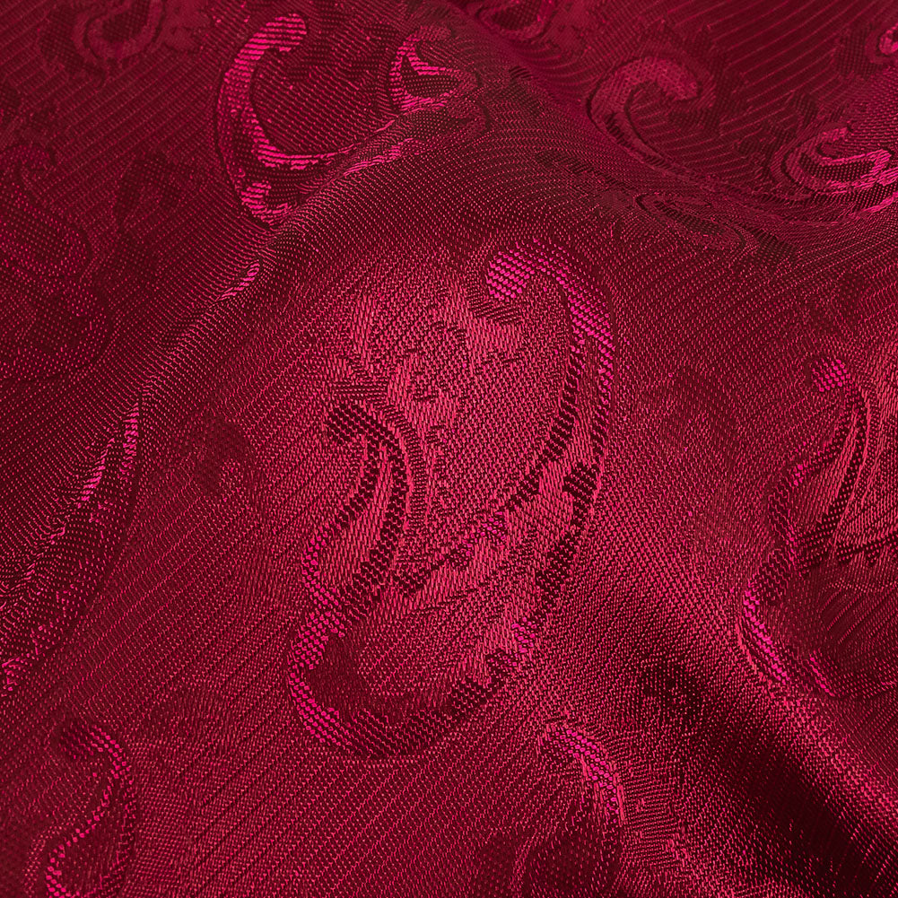 Magenta Paisley Jacquard Lining