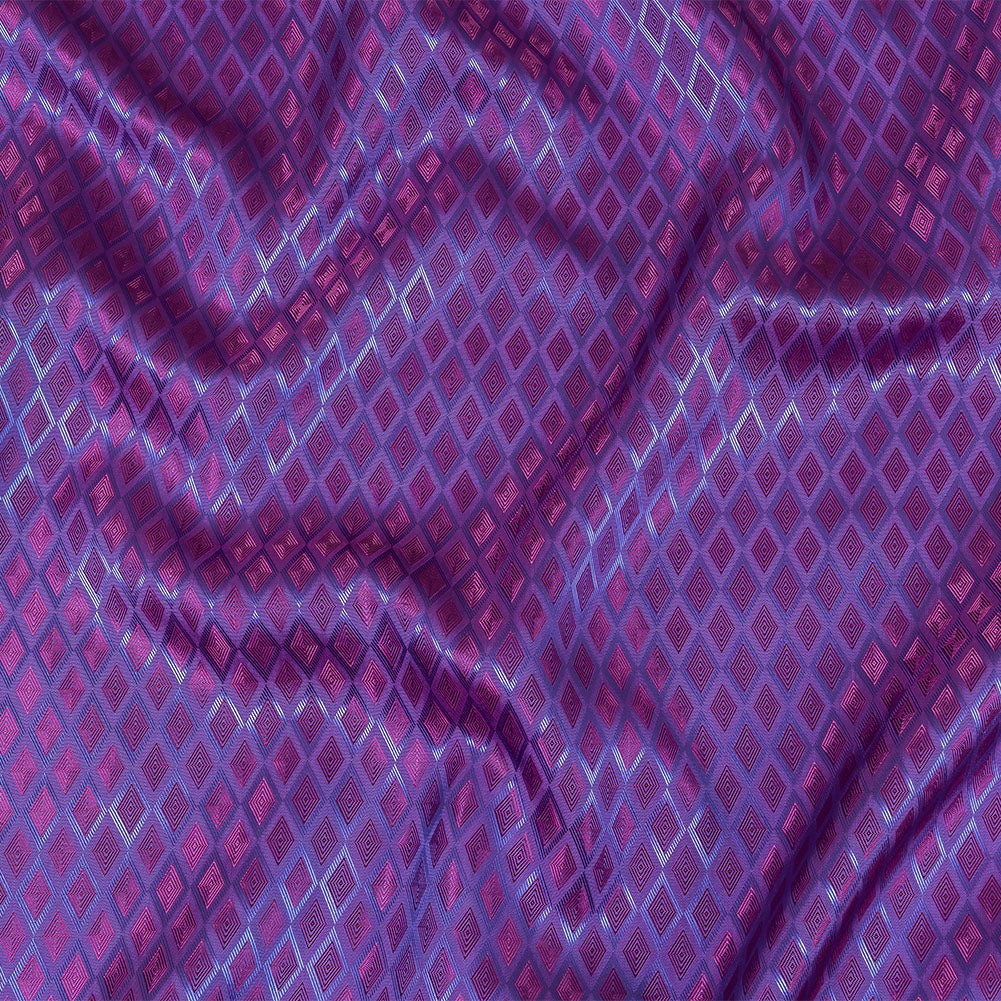 Magenta and Blue Bi-Color Diamonds Jacquard Lining