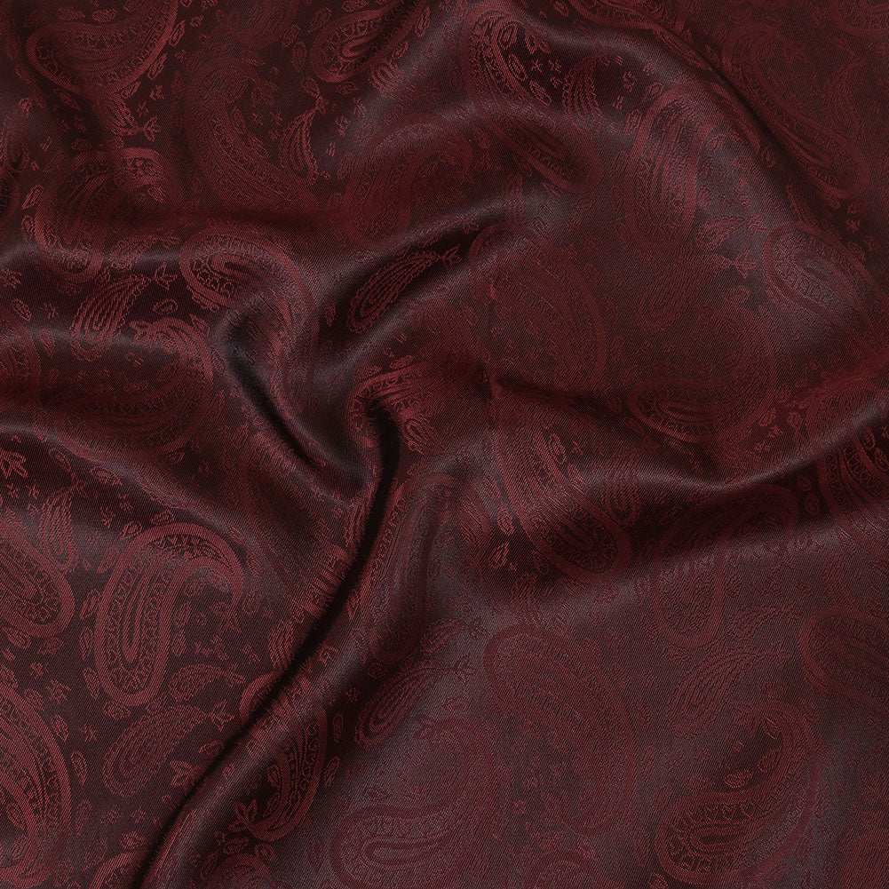Maroon Paisley Jacquard Lining